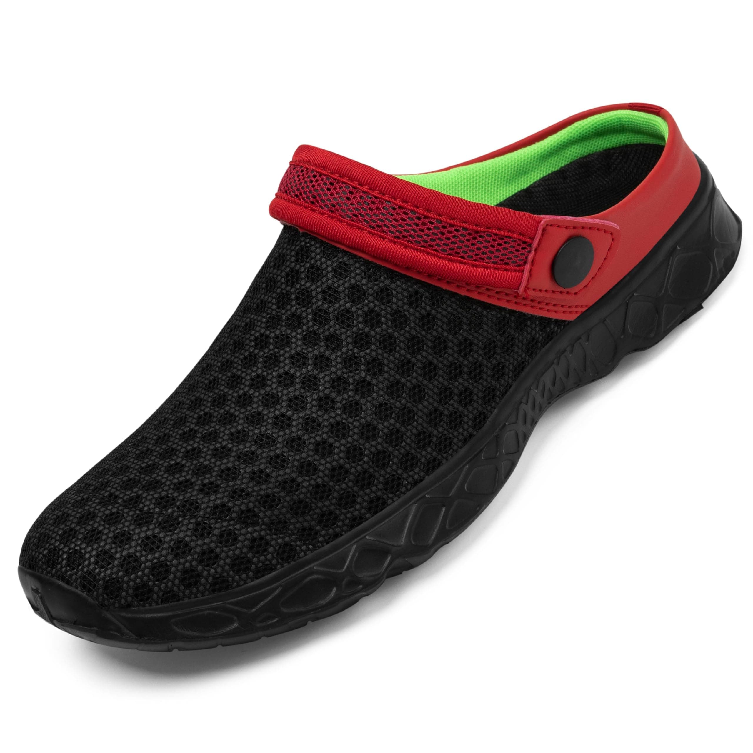 SAGUARO Unisex Clogs Sommer Hausschuhe Leicht Gartenschuhe Gr. 36-48 41 EU Rot Schwarz Angebot bei HelloDeals