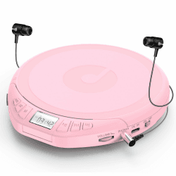 Gueray CD Player Tragbar Kinder Tragbarer CD-Player fürs Auto Discman mit Kopfhörer LCD-Display Unterstützung ASP PROG Speicherfunktion Repeat-Funktion Sound-Effekt Rosa H-01 Rosa Angebot bei HelloDeals