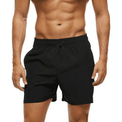 Badehose Herren mit Reißverschlusstasche Wasserabweisend Badehosen Männer Badeshorts Herren Atmungsaktiv Mit Tunnelzug Meshfutter A6 Schwarz L Angebot bei HelloDeals