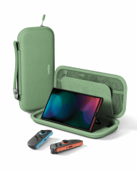 Belkin Gaming Tasche für Nintendo Switch 2, Leichtes Hartschalen-Case mit Weichem Innenfutter, AirTag-Fach, 12 Fächer für Game-Karten – Grün Green Angebot bei HelloDeals