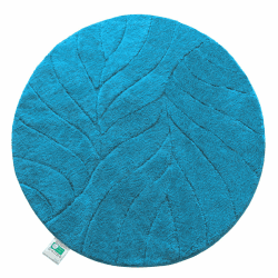 Floordirekt Badteppich - extra flauschig & schnelltrocknend - Badezimmerteppich mit rutschhemmender Rückseite - Badematte Duschvorleger (Maris) (Türkis, rund 120 cm) Angebot bei HelloDeals
