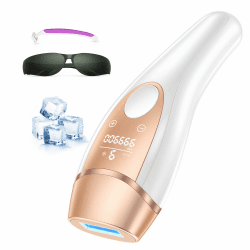 IPL Geräte Haarentfernung mit Kühlfunktion, 21J Laser Haarentfernung für Damen & Herren, 9 Stufen, 999.900 Blitze, für Körper, Achseln & Bikinizone Weiße-gold Angebot bei HelloDeals