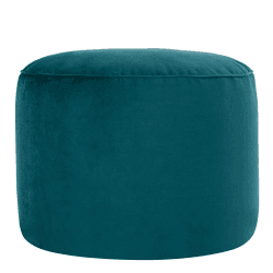 Icon Milano Hocker, Blaugrün, Flauschiger Samt Stoff, Samt Sitzsack, Sitzpuff, Pouf Hocker mit Füllung, Fußhocker für das Wohnzimmer, Deko Wohnzimmer Blaugrün 40T x 40B x 24H cm Angebot bei HelloDeals