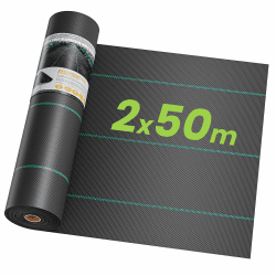 2mx50m Unkrautvlies Gartenvlies gegen Unkraut, Reißfestes Unkrautfolie Wasserdurchlässig Unkrautgewebe 90g/m², Rolle Bändchengewebe Hohe UV-Stabilisierung 2mx50m 90 g/m² Angebot bei HelloDeals
