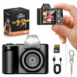 Mini Schlüsselanhänger Digitalkamera – Maxmango 1,3-Zoll 1080P Fotokamera Retro Kamera mit 64 GB Speicher, Ultraportable Kamera, Taschenformat für Reisen, Vlogging und als Ostern Geschenk (Schwarz) 1.3 Zoll Schwarz Angebot bei HelloDeals