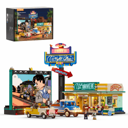 Lumibricks City Drive-in Theater Baustein-Set mit LED-Beleuchtung – 1760 Teile Retro-Auto-Kino-Modell mit Leinwand, Werbetafel & 2 Vintage-Fahrzeugen, Geschenk für Erwachsene, Jugendliche & Sammler Angebot bei HelloDeals