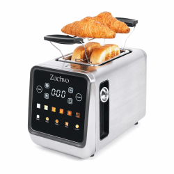 Toaster 2 Scheiben Edelstahl mit Smart Touchscreen & LED-Countdown, Intelligente Memory-Funktion, 3,5cm extra breite Schlitze, Einseitiges Rösten, inkl. Sandwich-Zange & Brötchenaufsatz, 850W, Silber Sliver-touchscreen 2 Scheiben 2 Angebot bei HelloDeals