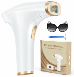 Haarlosy IPL Geräte Haarentfernung Laser - Schmerzfreie Haarentfernungsgerät mit 3 Erweiterte Funktionen HR/SC/RA, 9 Stufen, 999,900 Blitzen zu Hause für Frauen, Männer, Achseln, Bikini, Beine, Körper Weiß Gold Angebot bei HelloDeals