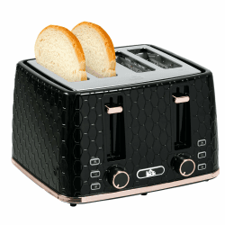 HOMCOM Toaster 4 Scheiben mit 7 Bräunungsstufen, Edelstahl mit Brötchenaufsatz, Auftaufunktion, Aufwärmfunktion, Liftfunktion, Krümelschublade, Auto-Abschaltung 1860W, Schwarz Angebot bei HelloDeals