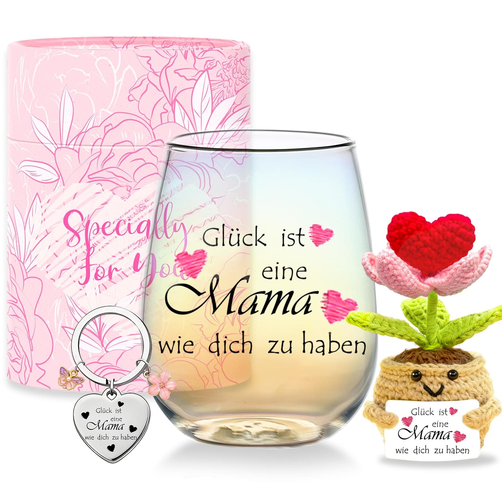 Personalisierte Geschenke für Mama Weingläser Weihnachtsgeschenke Muttertagsgeschenk Geburtstagsgeschenk für Beste Mama Süße Danke Weihnachten Muttertag Geschenk Für Mutter,Werdende Mütter von Tochter Glück Ist Eine Mama Angebot bei HelloDeals