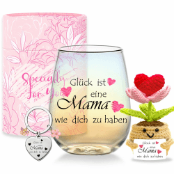 Personalisierte Geschenke für Mama Weingläser Weihnachtsgeschenke Muttertagsgeschenk Geburtstagsgeschenk für Beste Mama Süße Danke Weihnachten Muttertag Geschenk Für Mutter,Werdende Mütter von Tochter Glück Ist Eine Mama Angebot bei HelloDeals