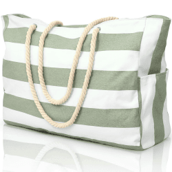 oscaurt Beach Bags for Women, Large Waterproof Beach Tote Bag with Zipper Beach Bags Waterproof Sandproof Swim Pool Bag Large Tote Grün Angebot bei HelloDeals