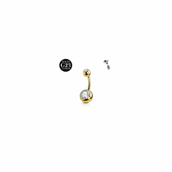 AceFun Bauchnabelpiercing Silber,6mm 8mm 10mm 12mm 14mm Bauchnabelpiercing Titan Chirurgenstahl für Frauen 1 Stück 14G Solid Piercing Titan Bauchnabel piercing Barbell Bijoux Ringe für Body Piercing B-8mm-Gold Angebot bei HelloDeals