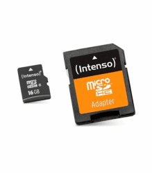 Intenso microSDHC 16GB Class 10 Speicherkarte inkl. SD-Adapter, schwarz 16 GB Angebot bei HelloDeals