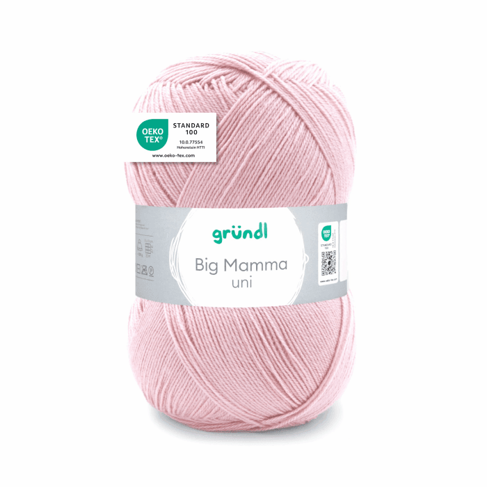 Gründl Wolle Big Mamma uni - XXL Wolle zum Stricken - Strickgarn - Weich und hautfreundlich - 100% Polyacryl - 1 Knäuel 400 g / 1040 m - Nadelstärke 3,5-4,5 - rosa Angebot bei HelloDeals