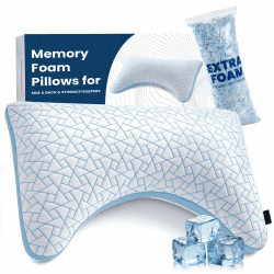 Kopfkissen Seitenschläfer – Verstellbares Memory Foam Kissen mit Nackenstütze, Nackenkissen Kopfkissen zur Linderung von Nackenschmerzen, Schlafkissen mit Waschbar Atmungsaktivem Bezug (Queen Size) 1 46x71cm Angebot bei HelloDeals