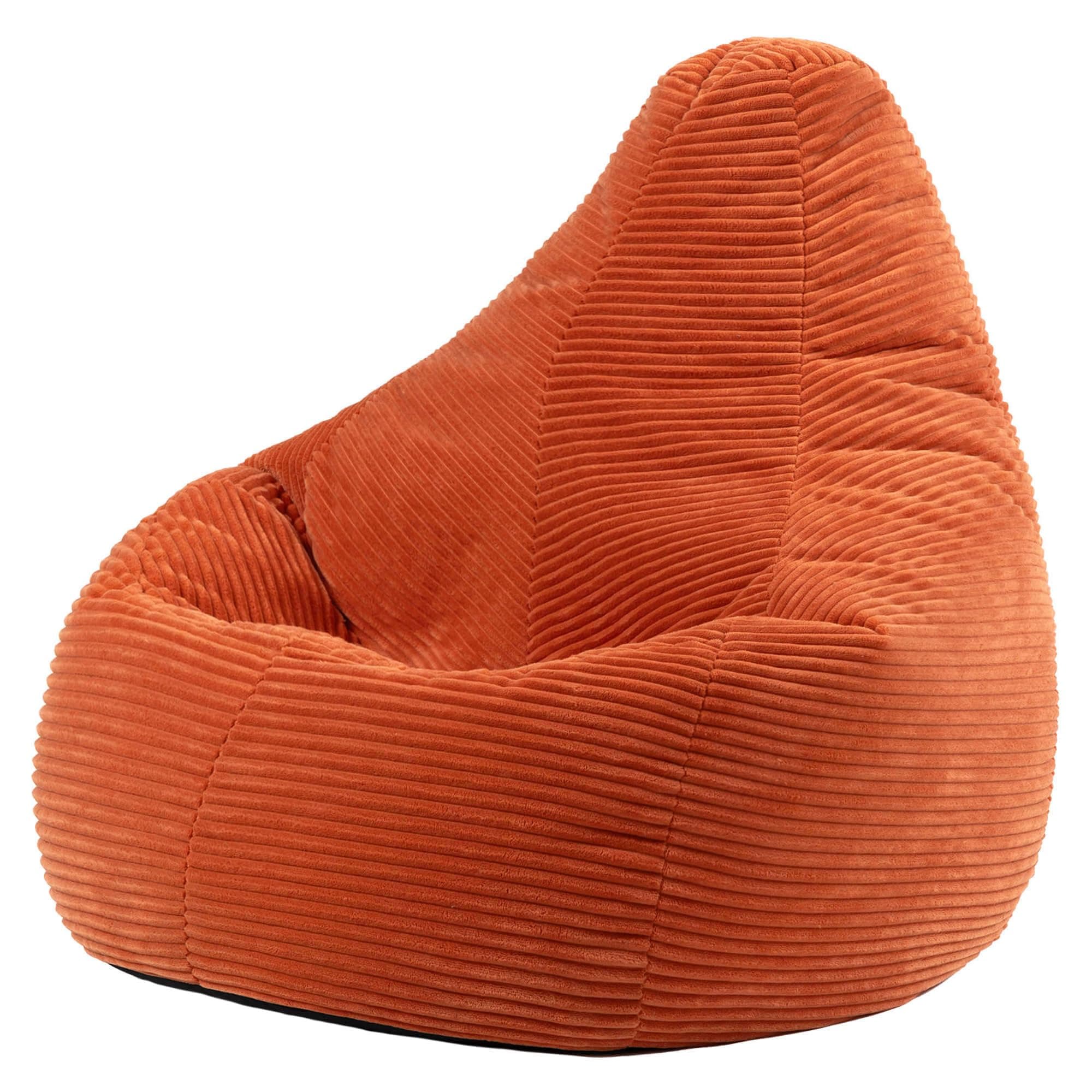 Icon Dalton Sitzsack Cord, Orange, Gaming Sitzsack Erwachsene mit Füllung, Bean Bag, Cord Sessel, Lounge Sessel, Lounge Stuhl, Schlafzimmer, Wohnzimmer, Wohnzimmer Möbel Orange Sitzsack Angebot bei HelloDeals
