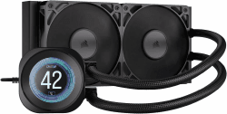 CORSAIR Nautilus 240 RS LCD Flüssig-CPU-Kühler – 2,1-Zoll-IPS LCD-Bildschirm, 240mm AIO, Einfache Daisy-Chain-Verbindungen, Intel LGA 1851/1700, AMD AM5/AM4 – Enthält 2X RS120-Lüfter – Schwarz 240mm AIO Schwarz Angebot bei HelloDeals