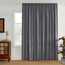 PONY DANCE Extra Breite Gardine Blickdicht Kräuselband Raumteiler Vorhang für Schiene 1er Set H 245 x B 300 cm Graue Verdunklungsvorhänge für Wohnzimmer & Schlafzimmer Thermogardine Hitzeschutz H245 x B300 cm (1er Pack) Grau Angebot bei HelloDeals