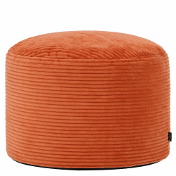 Icon Milano Hocker, Orange, Flauschiger Cord Stoff, Sitzsack Cord, Sitzpuff, Pouf Hocker mit Füllung, Fußhocker für das Wohnzimmer, Deko Wohnzimmer Orange 55T x 55B x 35H cm Angebot bei HelloDeals