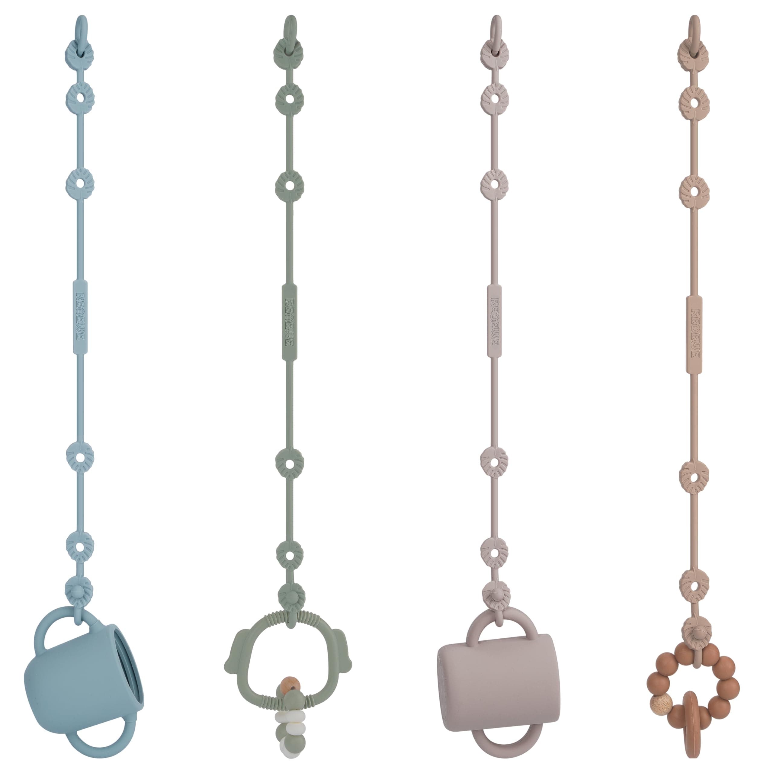 Cup Catcher, Sicherheitsgurte Für Spielzeug, Lebensmittelqualität Silikon Trinkbecher Halteriemen Für Kinderwagen Hochstuhl Autositz Fechten, BPA-frei, 4er-Pack Ether+sage+sand+linght Grey-4pack Angebot bei HelloDeals