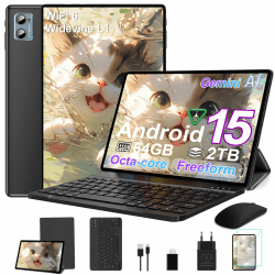 2026 Tablet Android 15 Octa Core Tablets 10 Zoll mit 64 GB ROM + 2 TB TF | 5G + 2,4G WiFi |GMS| Bluetooth 5.0 |8 MP + 5 MP | Typ C,Touchscreen-Tablet mit Hülle, Tastatur und Maus-Schwarz S3 Schwarz Angebot bei HelloDeals