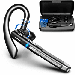 Bluetooth Headset mit Mikrofon, V5.4 In Ear Freisprech Handy Kabellos Kopfhörer mit LED Ladebox für Autofahren/Business/Büro, IPX7 Wasserdicht, Kompatibel mit iPhone Android Smartphones und Tablets Angebot bei HelloDeals