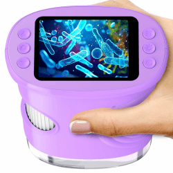 Ashfly Handy Digital Mikroskop für Kinder, 1080P HD 2.0" Bildschirm Taschenmikroskop, Microscope LED Lights -Anschluss an PC, Mini-Mikroskop draussen Geschenke für 4-12 Jährige Lila Purple Angebot bei HelloDeals