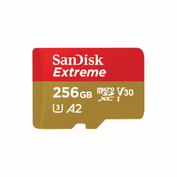 SanDisk Extreme microSDXC UHS-I Speicherkarte 256 GB + Adapter (Für Smartphones, Actionkameras und Drohnen, A2, C10, V30, U3, 190 MB/s Übertragung, RescuePRO Deluxe) 256 GB Standard Angebot bei HelloDeals