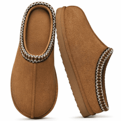 Litfun Memory Foam Hausschuhe für Damen und Herren, kuschelig warme Hausschuhe für drinnen und draußen 39/40 EU Kastanie Angebot bei HelloDeals