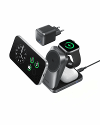 Anker Prime 3-in-1 Ladestation, AirCool kabelloses Ladegerät, 25W Qi2.2-Zertifiziert, kompakt & faltbar, MagSafe-kompatibel für iPhone 17, Apple Watch & AirPods (ohne Akku, Netzteil erforderlich) Angebot bei HelloDeals