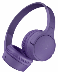 Belkin SoundForm Mini kabelloser Kinderkopfhörer mit integriertem Mikrofon und lustigen Aufklebern, 30 Std. Wiedergabe – Over-Ear-Kopfhörer für Unterricht, Ferien, iPhone, iPad, Galaxy – Lila Angebot bei HelloDeals