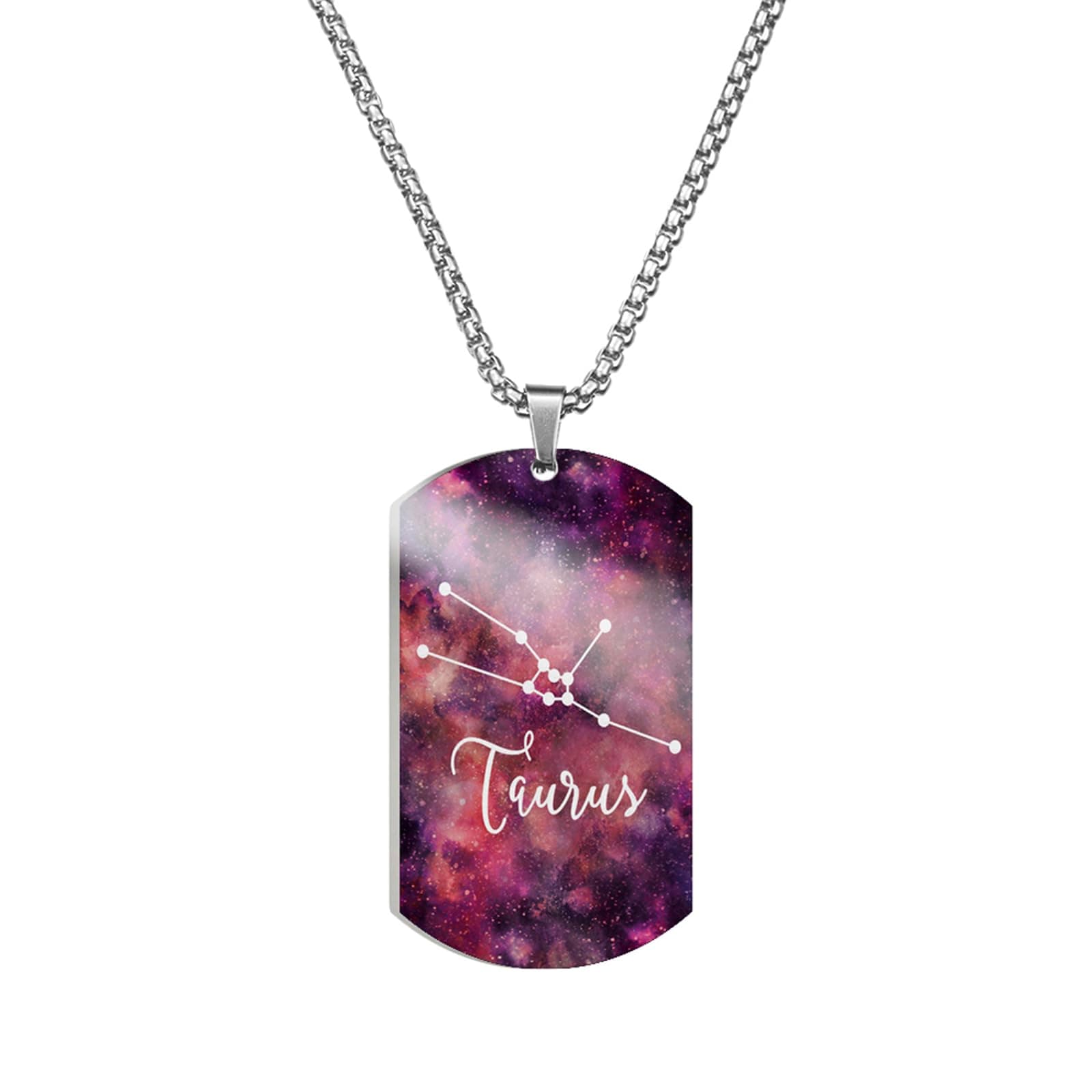 Halskette aus Edelstahl für Männer,mehrfarbige Anhänger Halskette,12 Konstellation Astrologie Kette, Geschenk für Freundin Stier (4/20-5/20) Angebot bei HelloDeals