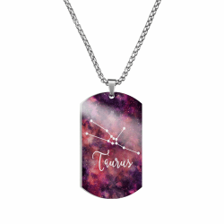 Halskette aus Edelstahl für Männer,mehrfarbige Anhänger Halskette,12 Konstellation Astrologie Kette, Geschenk für Freundin Stier (4/20-5/20) Angebot bei HelloDeals