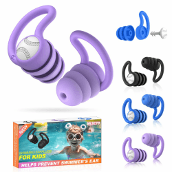 Ohrstöpsel Schwimmen Kinder - Wasserdichte, Wiederverwendbare Weiche Silikon-Ohrenschutz für 2-9 Jährige zum Duschen, Surfen, Schnorcheln usw. (3 Paar) Kinder - Schwarz + Dunkelblau + Violett Angebot bei HelloDeals