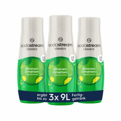 SodaStream Sirup 3x Zitrone-Limette, 1x Flasche ergibt 9 Liter Fertiggetränk, Sekundenschnell zubereitet und immer frisch, 3x 440 ml Sirup Flasche 3er Pack (3 x 440ml) Angebot bei HelloDeals