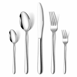HONKKU Besteck Set, 60 Teilig Edelstahl Besteckset für 12 Personen, Essbesteck Set mit Abendessen Messer, Gabeln und Löffeln für Zuhause/Restaurant/Party/Bankett, Rostfrei Spülmaschinenfest Angebot bei HelloDeals