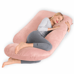 CALIYO Schwangerschaftskissen J Form,Stillkissen XXL-SeitenschläFerkissen mit Bezug,Pregnancy Pillow und Komfortkissen Erwachsene -Polsterung aus Baumwolle（Hellrosa,180×70cm） Hellrosa J-Form Angebot bei HelloDeals