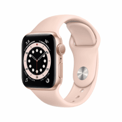 Apple Watch Series 6 (GPS, 40MM) Aluminiumgehäuse Gold mit Rosa Sand Sportarmband (Generalüberholt) 40 mm Gold Angebot bei HelloDeals