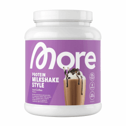 MORE Protein, Eiskaffee, 600 g, Mix aus Whey Konzentrat und Casein, ideal zum Muskelaufbau und -erhalt, mit Laktase, geprüfte Qualität - made in Germany Eiskaffee 20 Portionen (1er Pack) Angebot bei HelloDeals