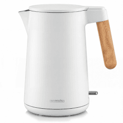 Arendo - Wasserkocher Edelstahl – 1,5 Liter - 2200 Watt – Doppelwand-Design – 360° Controller – BPA-frei – Überhitzungs- und Trockengehschutz - Weiß Matt - GS geprüfte Sicherheit Angebot bei HelloDeals