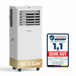 Mobile Klimaanlage 9000 BTU, Klimaanlage Mobil mit Abluftschlauch, Mobiles Klimagerät leise 55dB, mit Timer Weißgrau Angebot bei HelloDeals