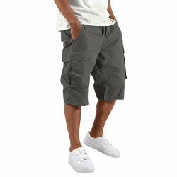 Cargo Shorts Herren Sommer Kurze Cargohose Arbeitshosen Männer Kurz Baggy Wanderhose Outdoor Shorts Arbeitsshorts mit Vielen Taschen Sweatshorts Casual Sommerhosen Freizeitshorts Herrenshorts S-4XL A02 Dunkelgrau L Angebot bei HelloDeals