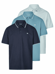 MUSTANG Poloshirt Herren Kurzarm 3er Pack Pablo Regular Fit Shirt Sommer Basic Baumwolle Einfarbig Blau Grün Schwarz Weiß S M L XL XXL 3XL 4XL 5XL 6XL M Multipack 1 (1017887-1102) Angebot bei HelloDeals