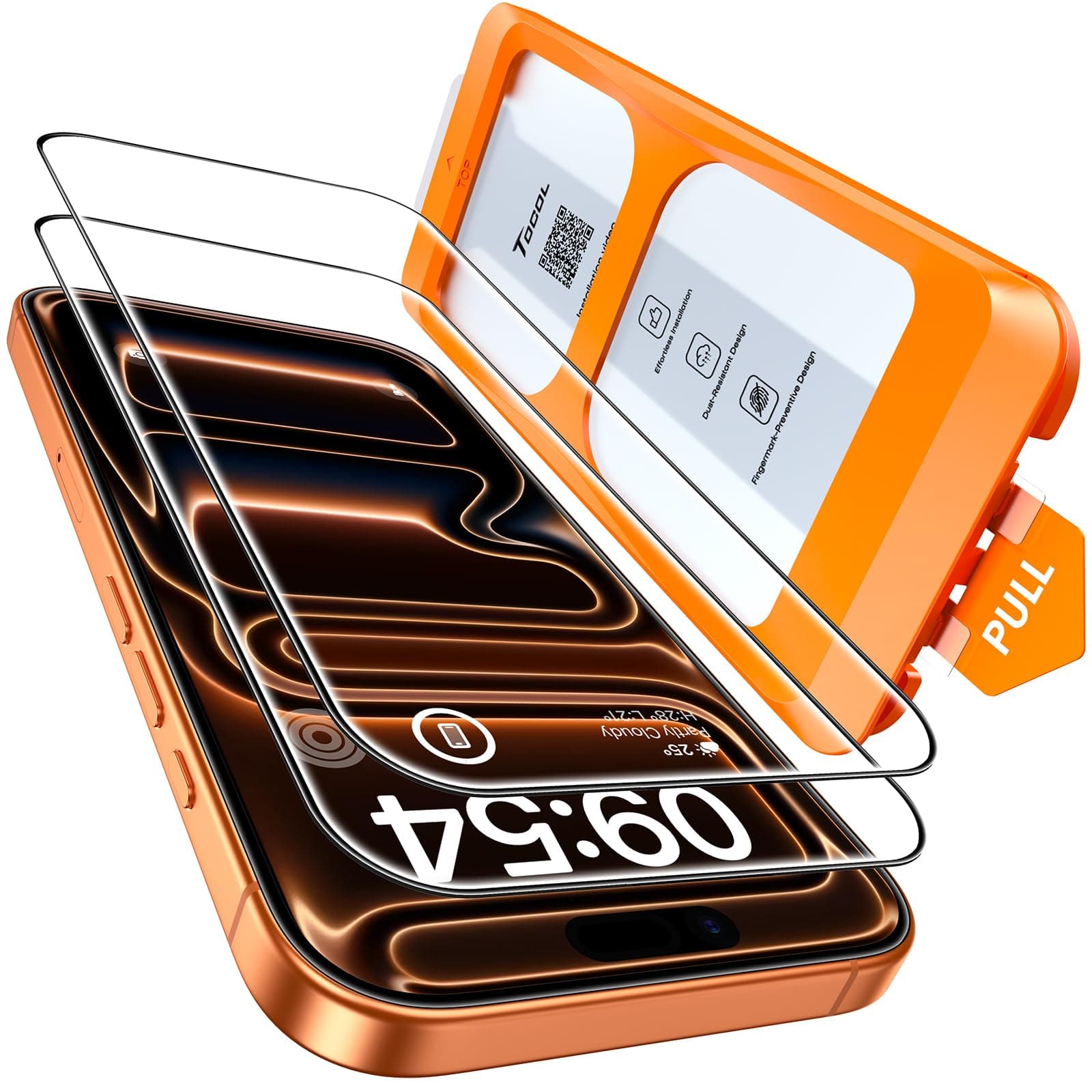 TOCOL für iPhone 17 Pro für Panzerglas 6,3 Zoll, Full Screen Automatische Installation 9H Folie Stoßfest Kratzfest Anti-Fingerabdruck Anti-Bläschen, Kompatibel mit Hülle, 2 Stück iPhone 17 Pro Schutzglas Angebot bei HelloDeals