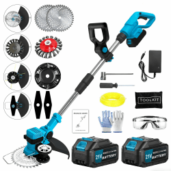 Akku-Rasenmäher mit Rasenkantenschneider Akku Rasentrimmer mit 2 * 3000mAh Batterien,Elektrischer Motorsense für Garten und Rasen 4-in-1-Rasenmäher Angebot bei HelloDeals