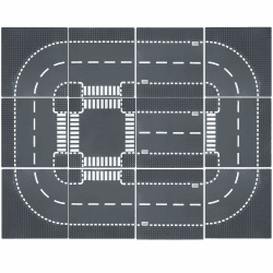 HUIZDQ 12 Stück Straßengrundplatten, Stadt Straße Straße Gebäude Grundplatte Spielzeug kompatibel mit Allen großen Marken, 10" x 10" (Grau) 12 Grau Weiß Angebot bei HelloDeals