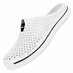 SAGUARO Clogs Hausschuhe Herren Damen Sommer Hohl Latschen Atmungsaktiv Gartenschuhe Badeschuhe Strand Pantoffeln Aqua Slippers Gr.36-45 39 EU Weiß Angebot bei HelloDeals
