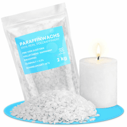 molinoRC Kerzenwachs - 2kg REIN WEIßES Paraffinwachs für Kerzen - Kerzenwachs zum Gießen - sauber brennendes Schmelzlicht Wachs - Wachs für Kerzen - Wachspastillen 2 kg Angebot bei HelloDeals