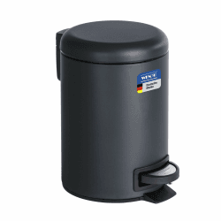 WENKO Kosmetikeimer 3 Liter, Stahl, herausnehmbarer Inneneimer mit Müllbeutelhalter, Mülleimer fürs Bad mit Deckel und Tretfunktion, ausklappbarer Tragegriff, Schwarz matt, Mod. Leman Schwarz Matt 17 x 25 x 22.5 cm Angebot bei HelloDeals